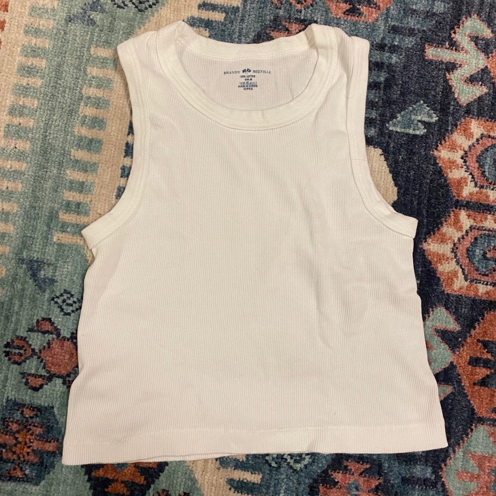 Brandy Melville white scoop neck tank